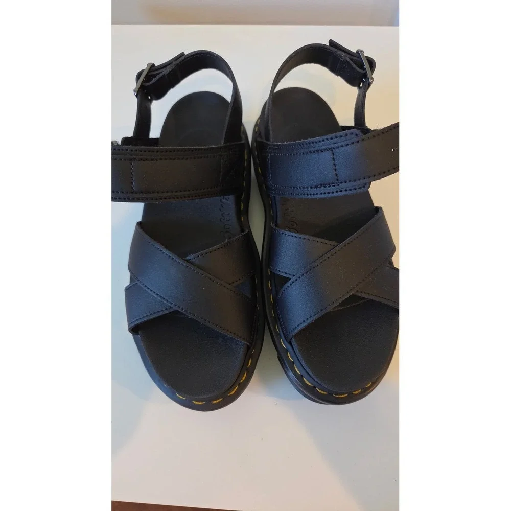 Dr. Martens Voss II Hydro Leather Platform Sandals Black 26799001 Womens 8 - Picture 2 of 7
